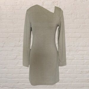 Kate Spade Saturday Dress, Sz S blk & white micro Striped asymmetrical neckline